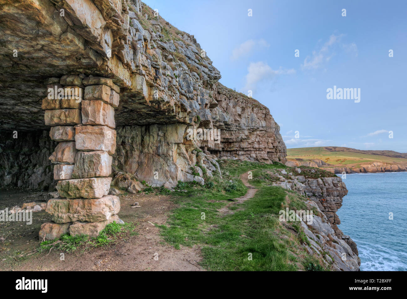 Winspit cava, Purbeck, Jurassic Coast, Dorset, Inghilterra Foto Stock