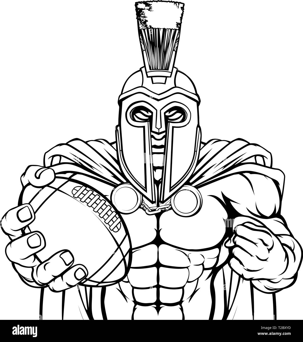 Spartan Trojan Football Americano mascotte sportive Illustrazione Vettoriale