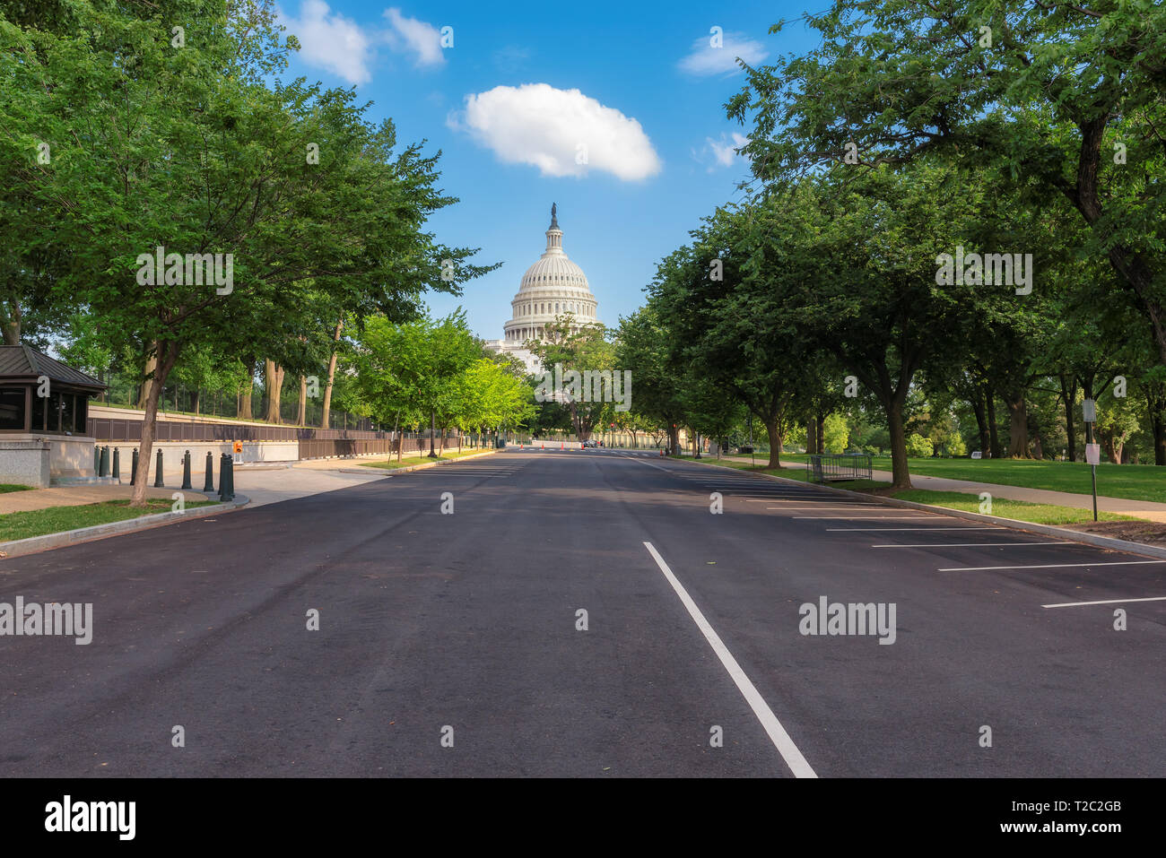 Noi Capitol Building dal New Jersey Avenue in una giornata di sole,Washington DC, Stati Uniti d'America. Foto Stock