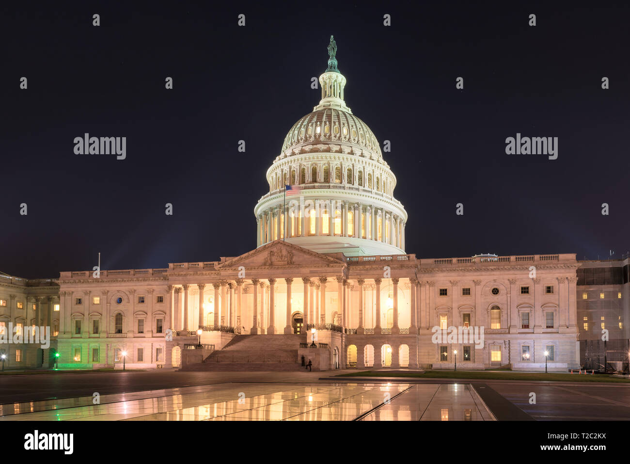 United States Capitol Building di notte, Washington DC, Stati Uniti d'America. Foto Stock
