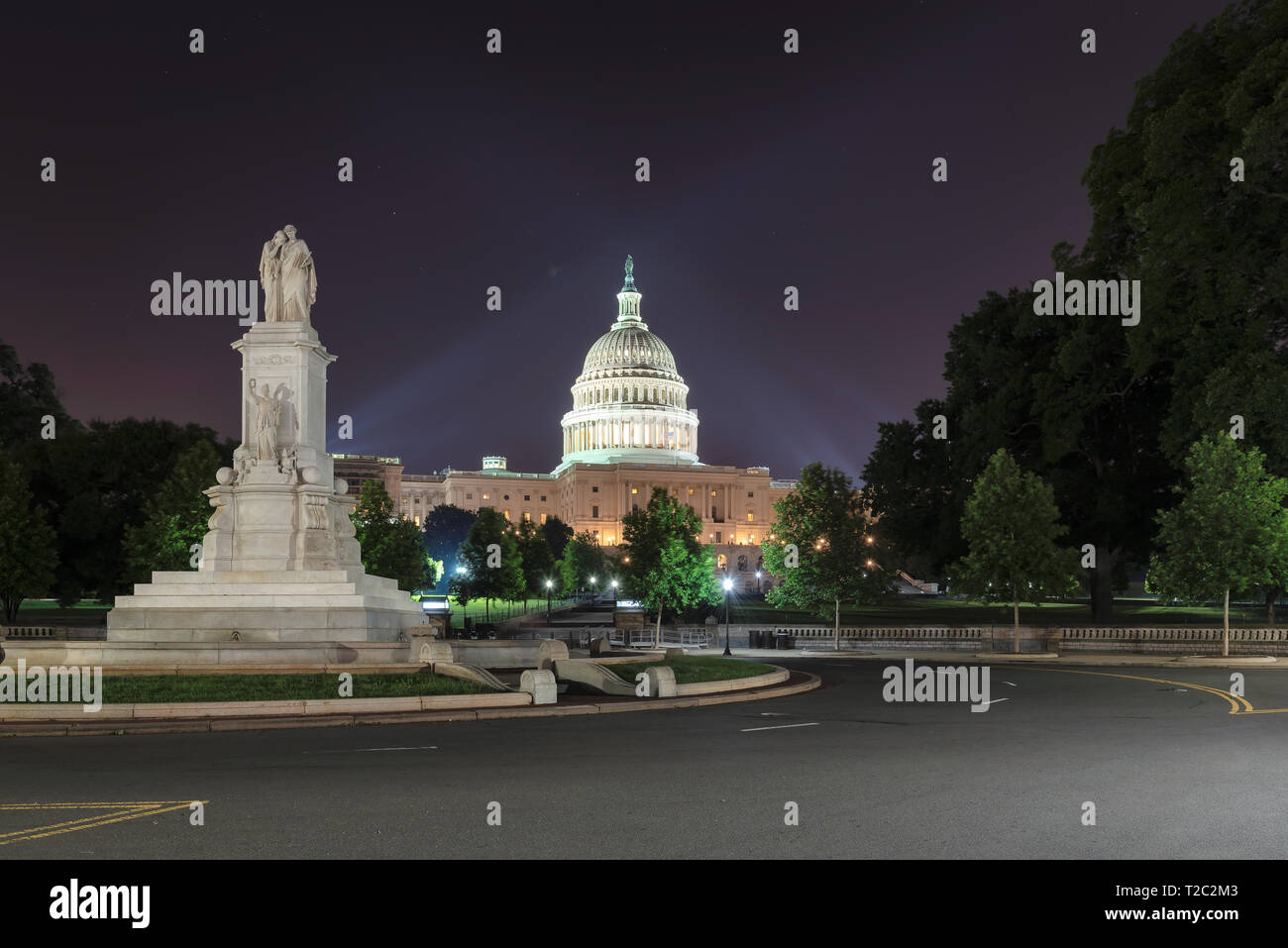 United States Capitol Building di notte, Washington DC, Stati Uniti d'America. Foto Stock