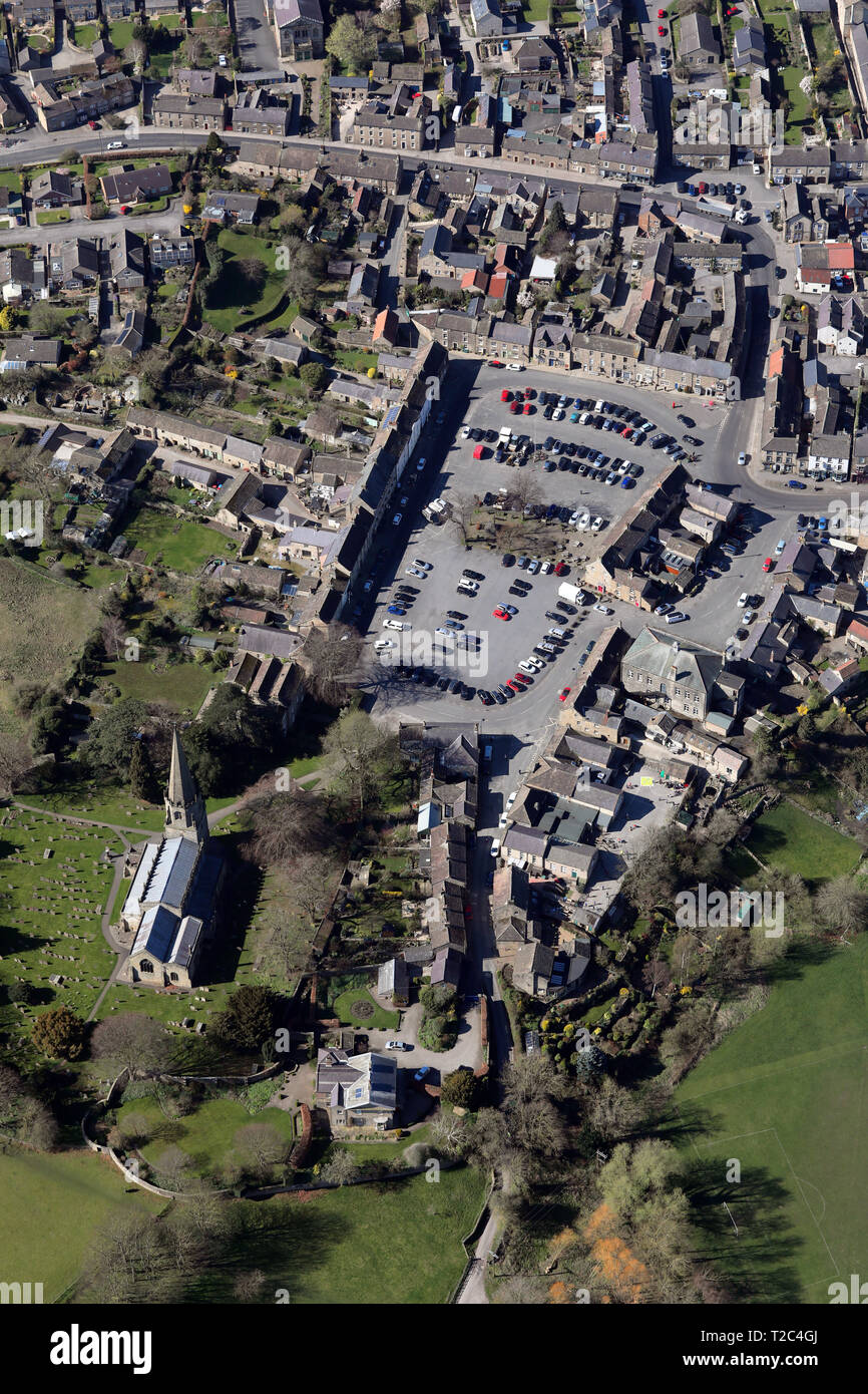 Vista aerea del piccolo Yorkshire città di Masham Foto Stock