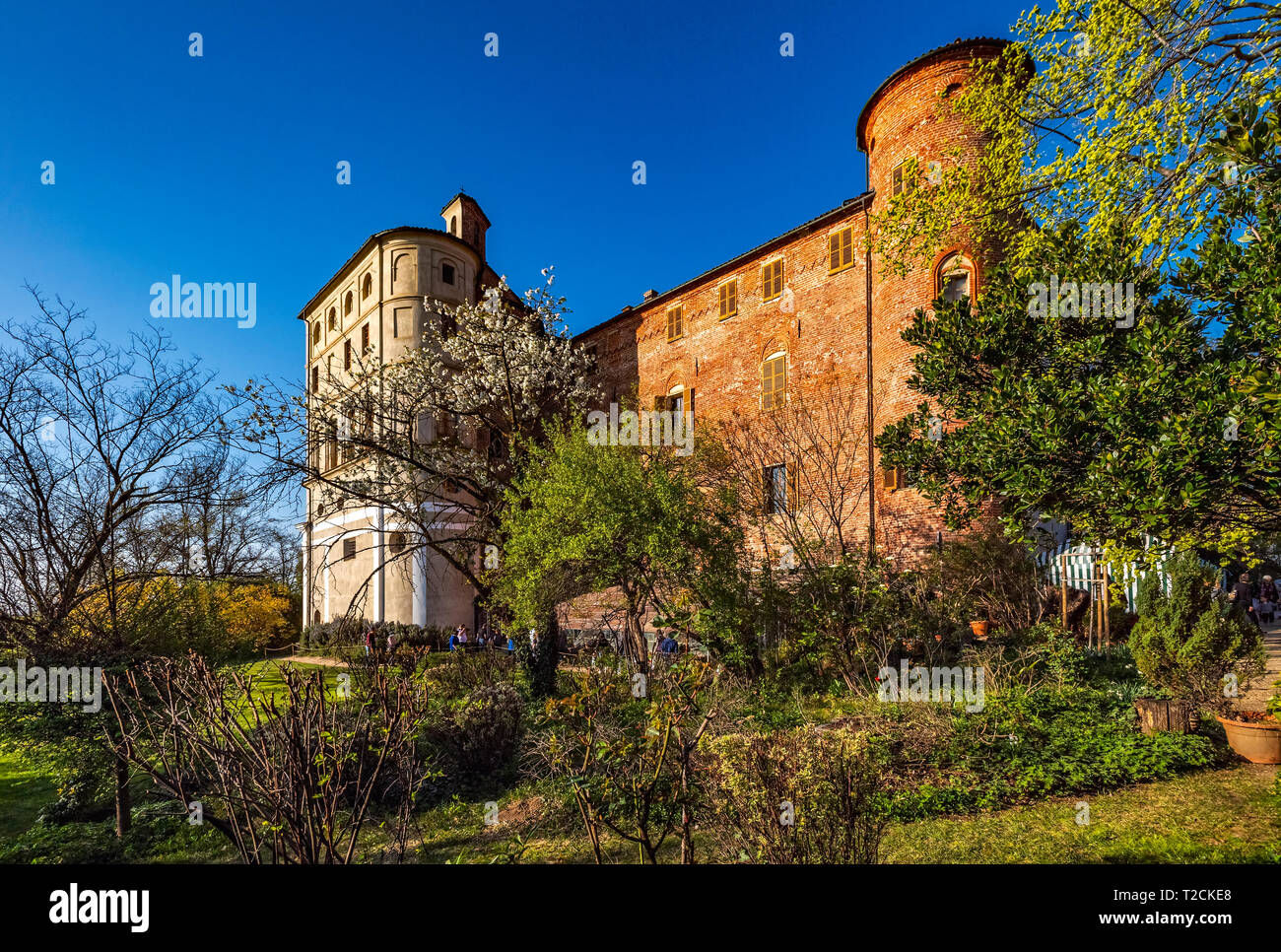 Italia Piemonte Castello di Pralormo ' Messer Tulipano ' caso annunciando la molla dedicata ai tulipani Foto Stock