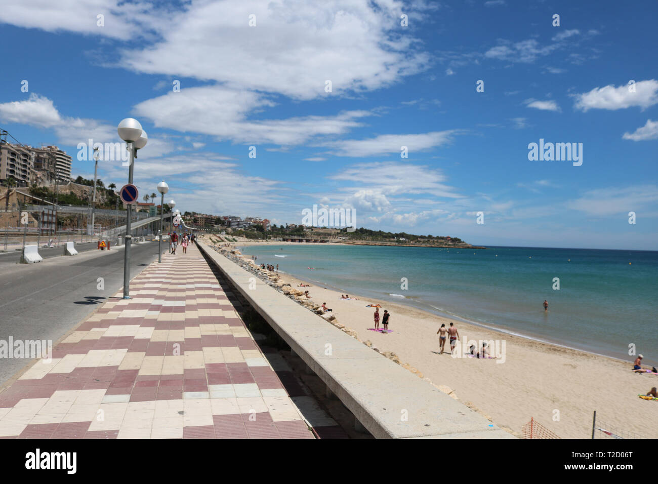 Platja del miracolo beach in Tarragona, Giugno 2018. Foto Stock