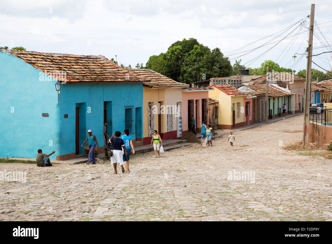 Scena di strada di Trinidad, Cuba Foto Stock