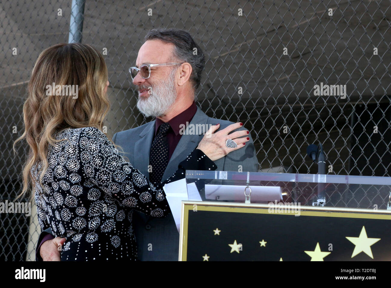 Marzo 29, 2019 - Los Angeles, CA, Stati Uniti d'America - LOS ANGELES - MAR 29: Rita Wilson, Tom Hanks a Rita Wilson cerimonia stella sulla Hollywood Walk of Fame, 29 marzo 2019 a Los Angeles, CA (credito Immagine: © Kay Blake/ZUMA filo) Foto Stock