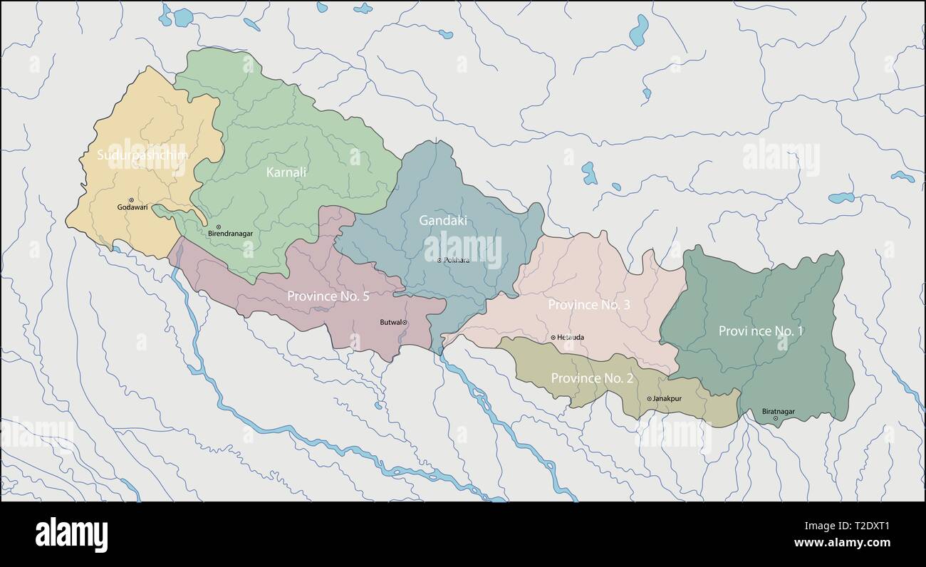 Il Nepal è un paese senza sbocco sul mare in Asia del Sud Illustrazione Vettoriale