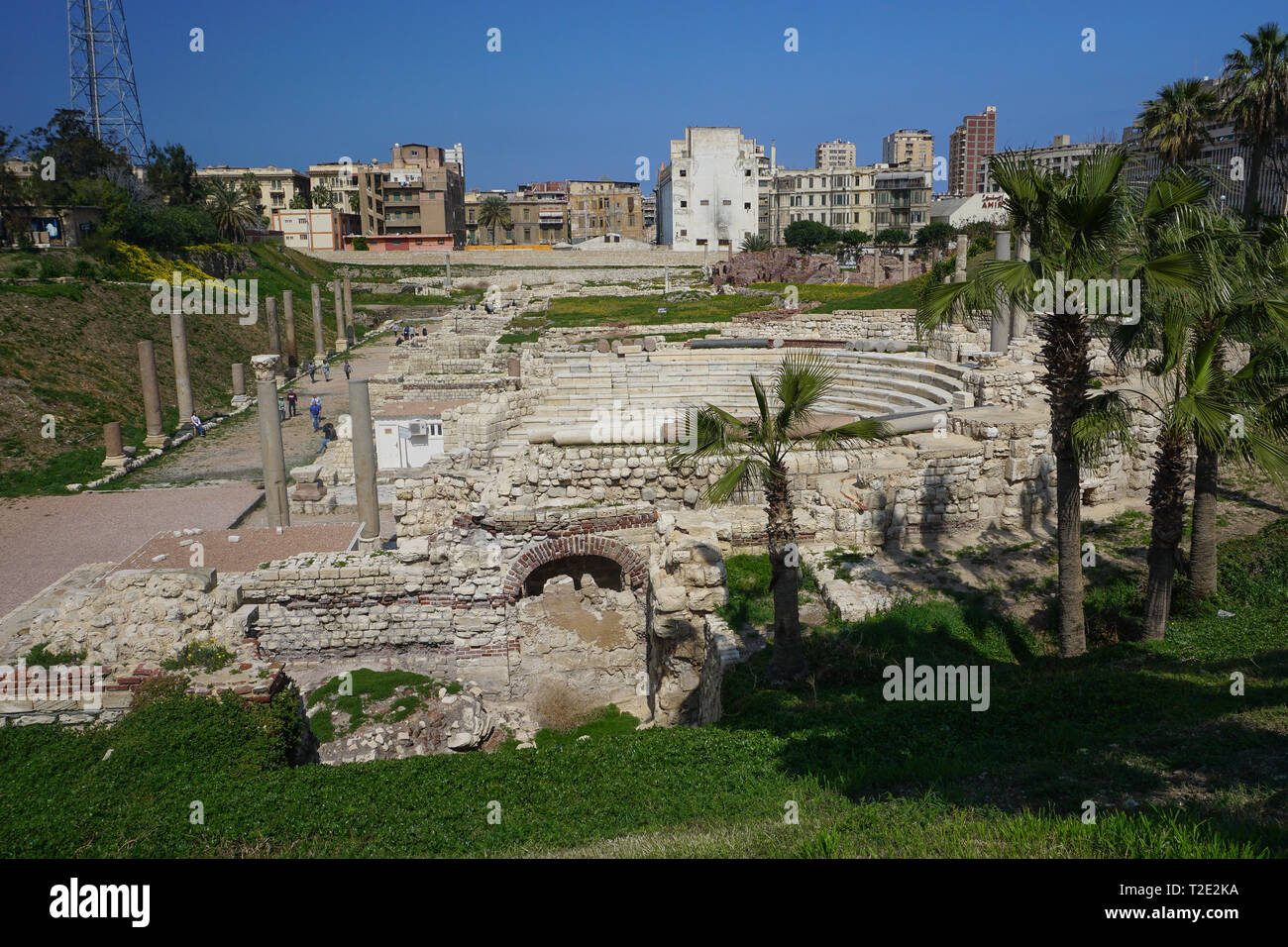 Alessandria, Egitto: Kom el Dikka, un Polish-Egyptian archeologico e progetto di conservazione che ha scoperto un antico centro citta'. Foto Stock