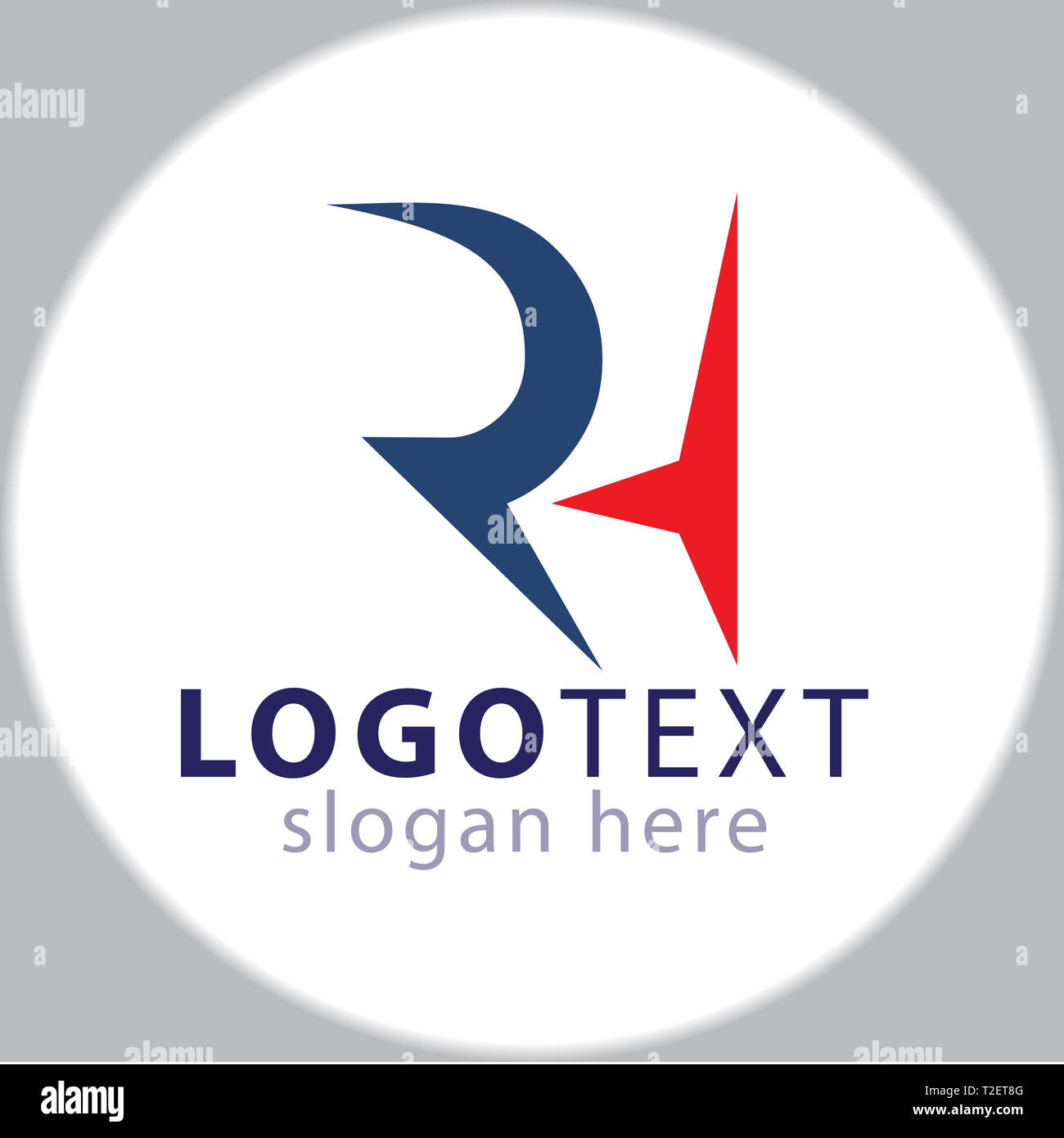 RH lettera iniziale icona logo template vettoriale Foto Stock