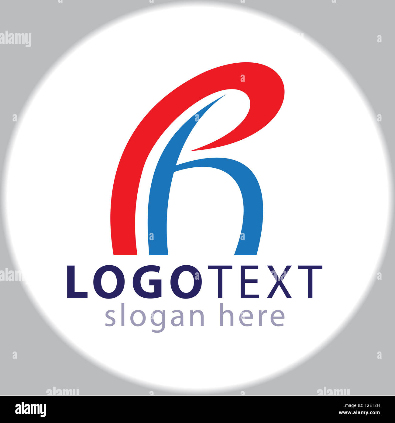 RH lettera iniziale icona logo template vettoriale Foto Stock