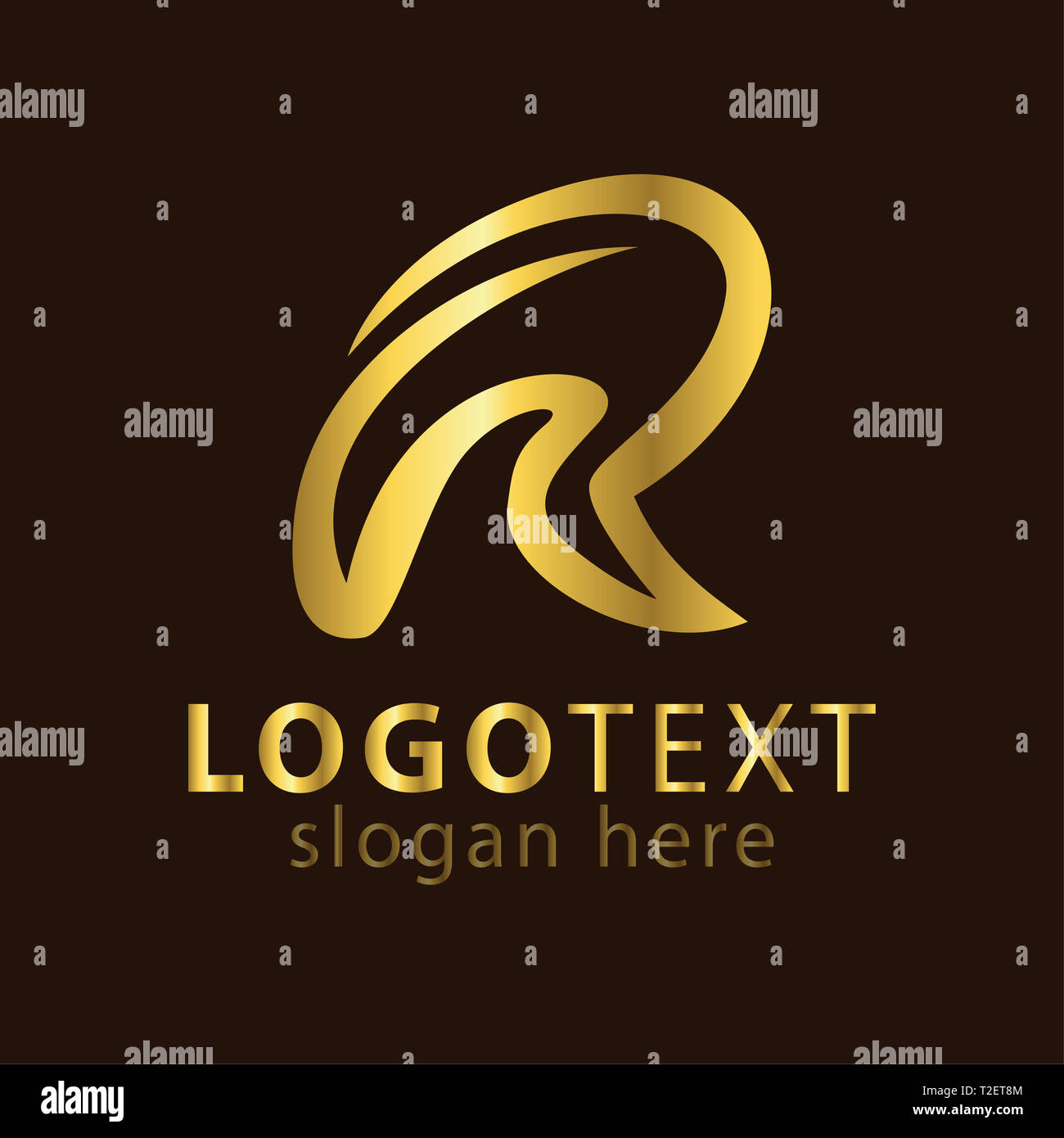 RH lettera iniziale icona logo template vettoriale Foto Stock