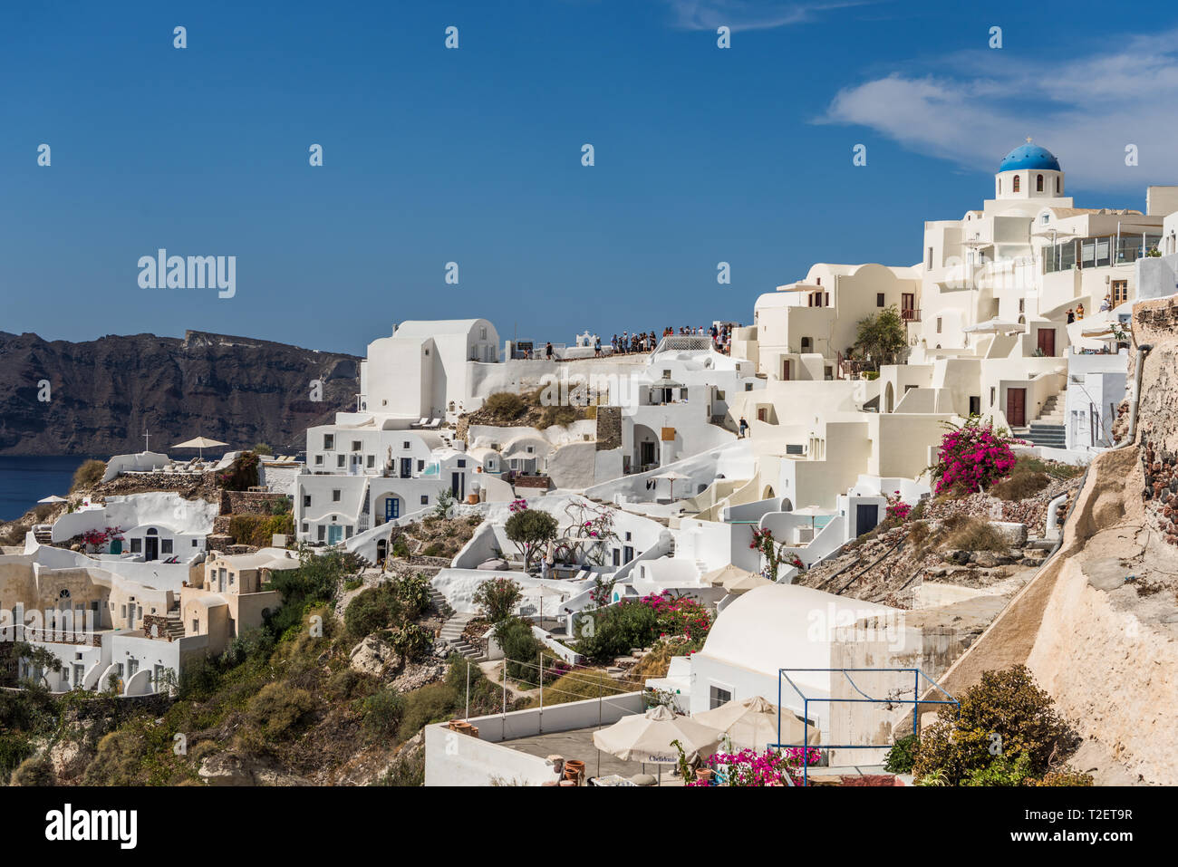 Vista a Oia a Santorini Foto Stock