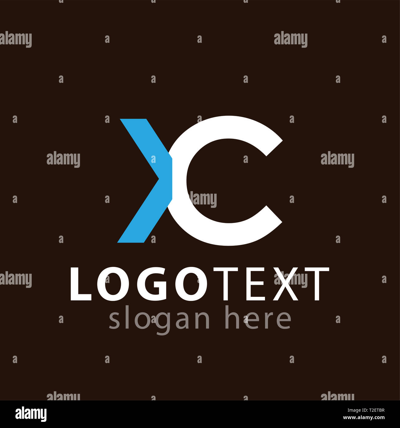 X C lettera iniziale icona logo template vettoriale Foto Stock