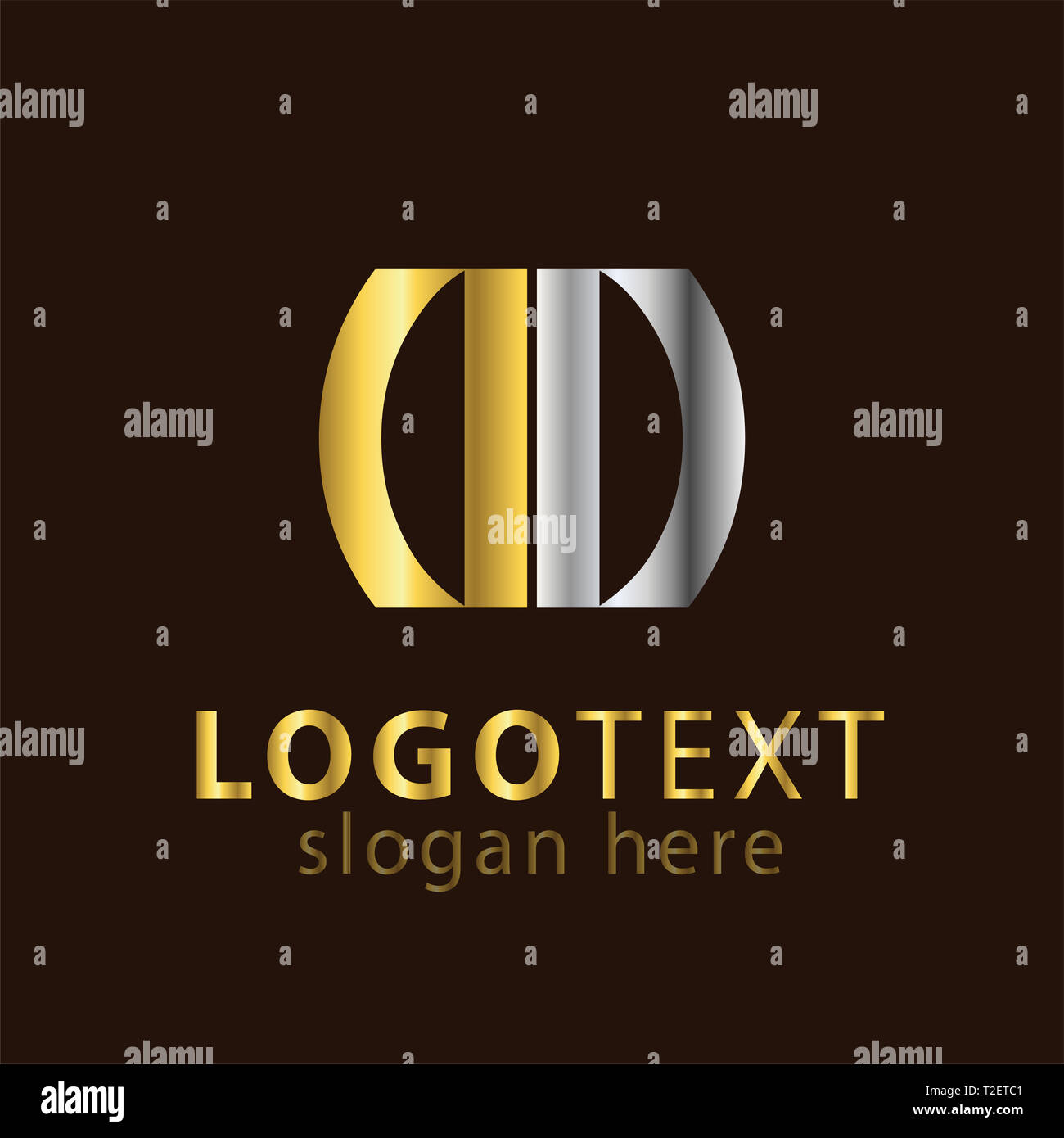 DD lettera iniziale icona logo template vettoriale Foto Stock