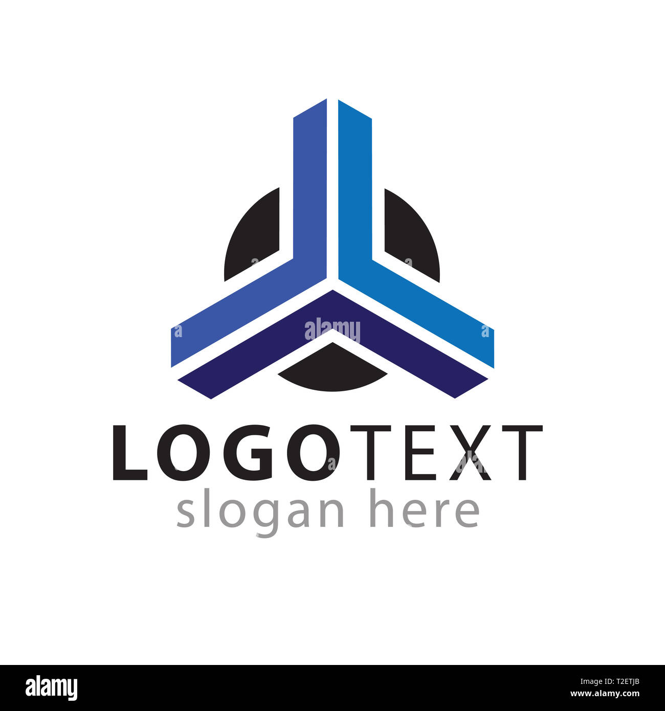 Triangolo e cerchio astratto icona logo template vettoriale Foto Stock