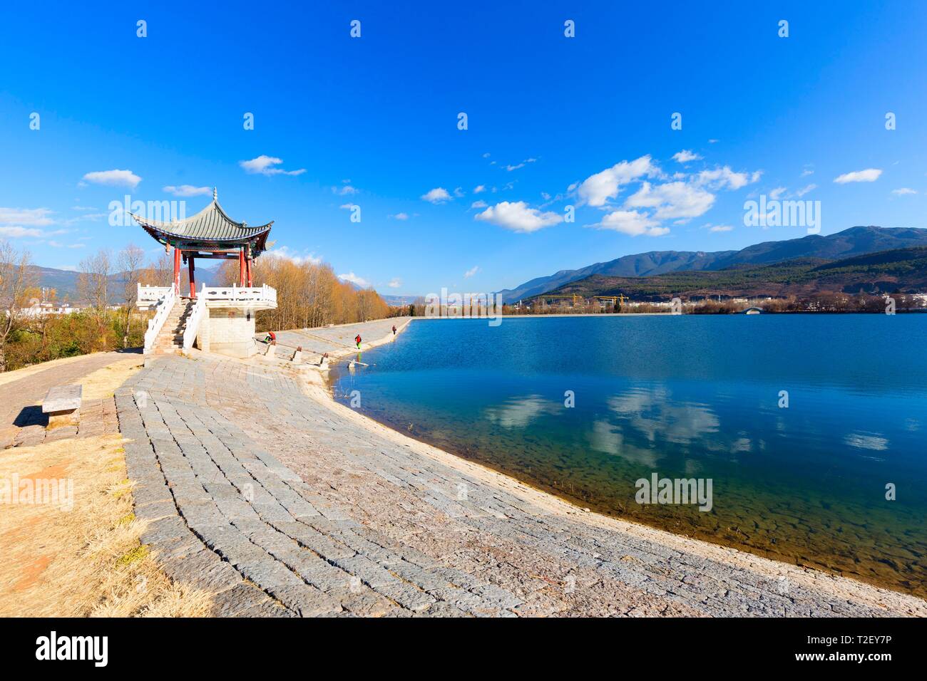 Qingxi serbatoio acqua, Lijiang, nella provincia dello Yunnan in Cina Foto Stock