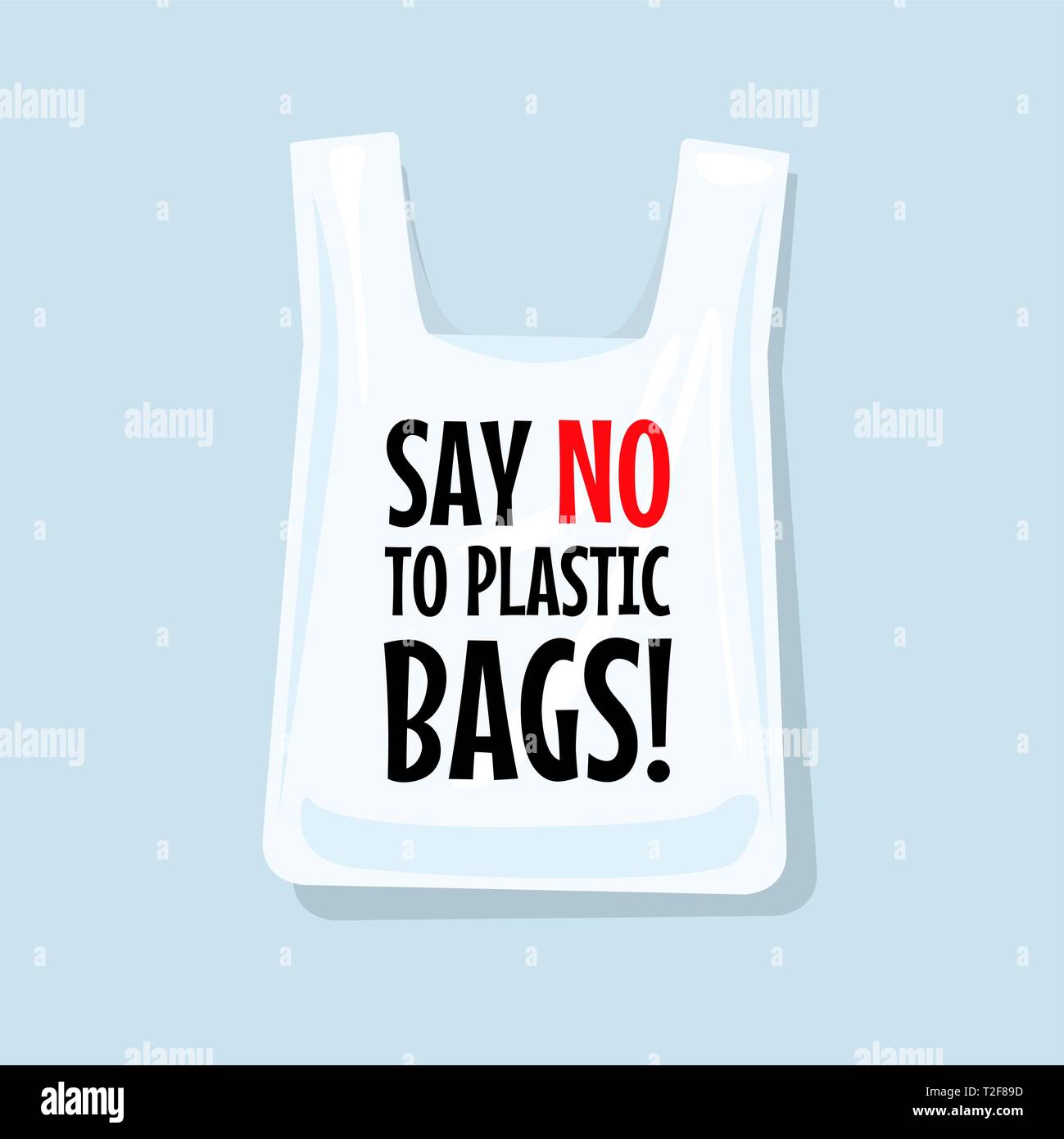 Dire di no ai sacchetti di plastica. Illustrazione Vettoriale