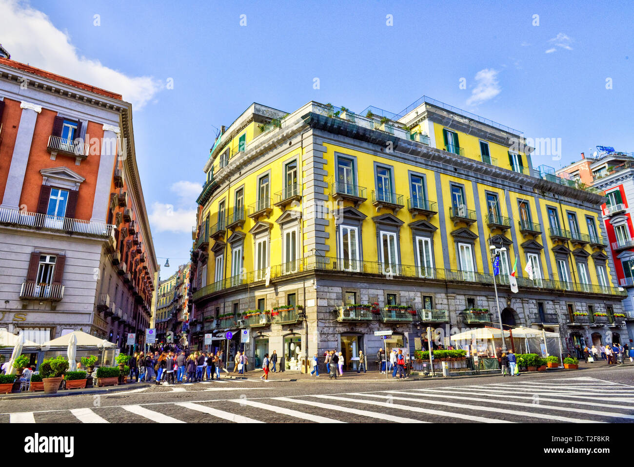 Città di Napoli, vie centrali, Italia, viaggio europa ottobre Foto Stock