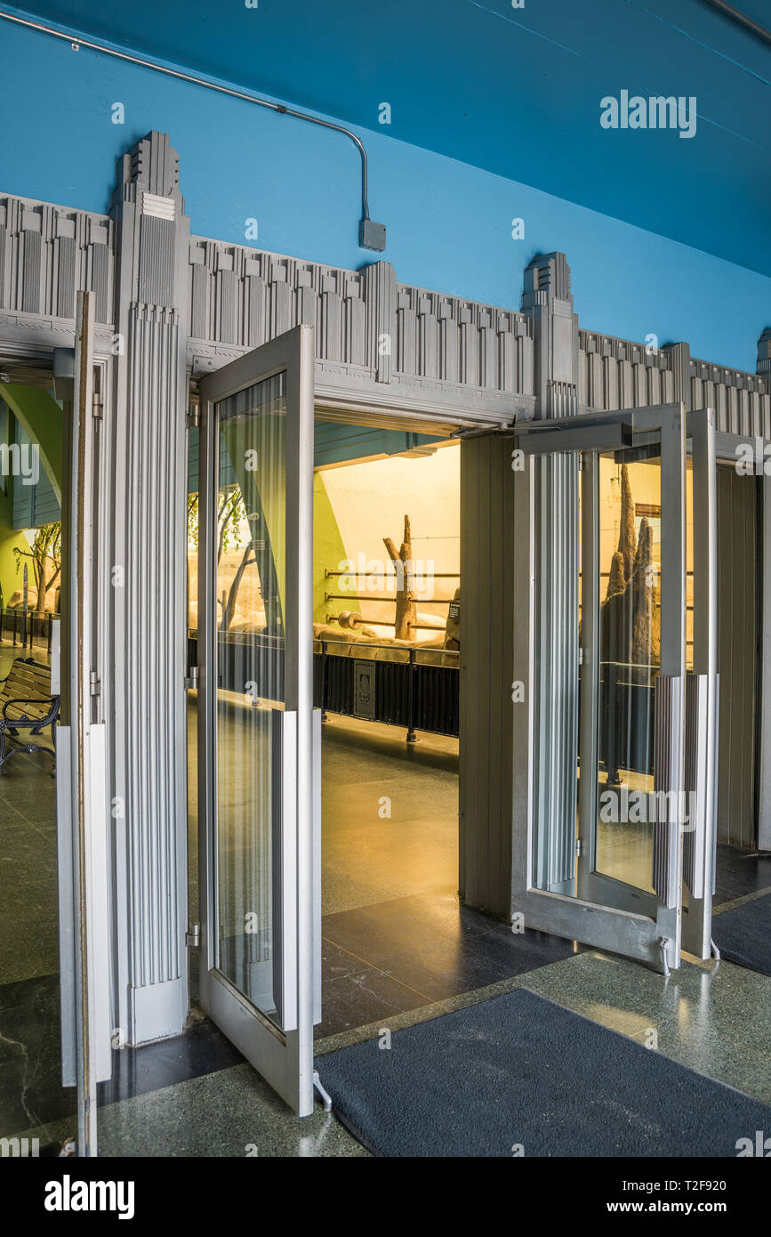 Interno del pachiderma Casa di Brookfield Zoo Foto Stock