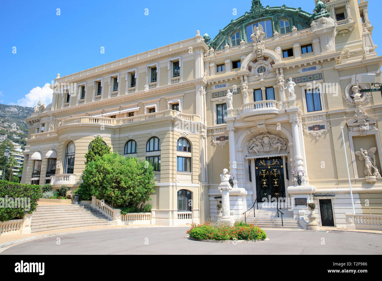 Ingresso al Opéra de Montecarlo nel Principato di Monaco. Foto Stock