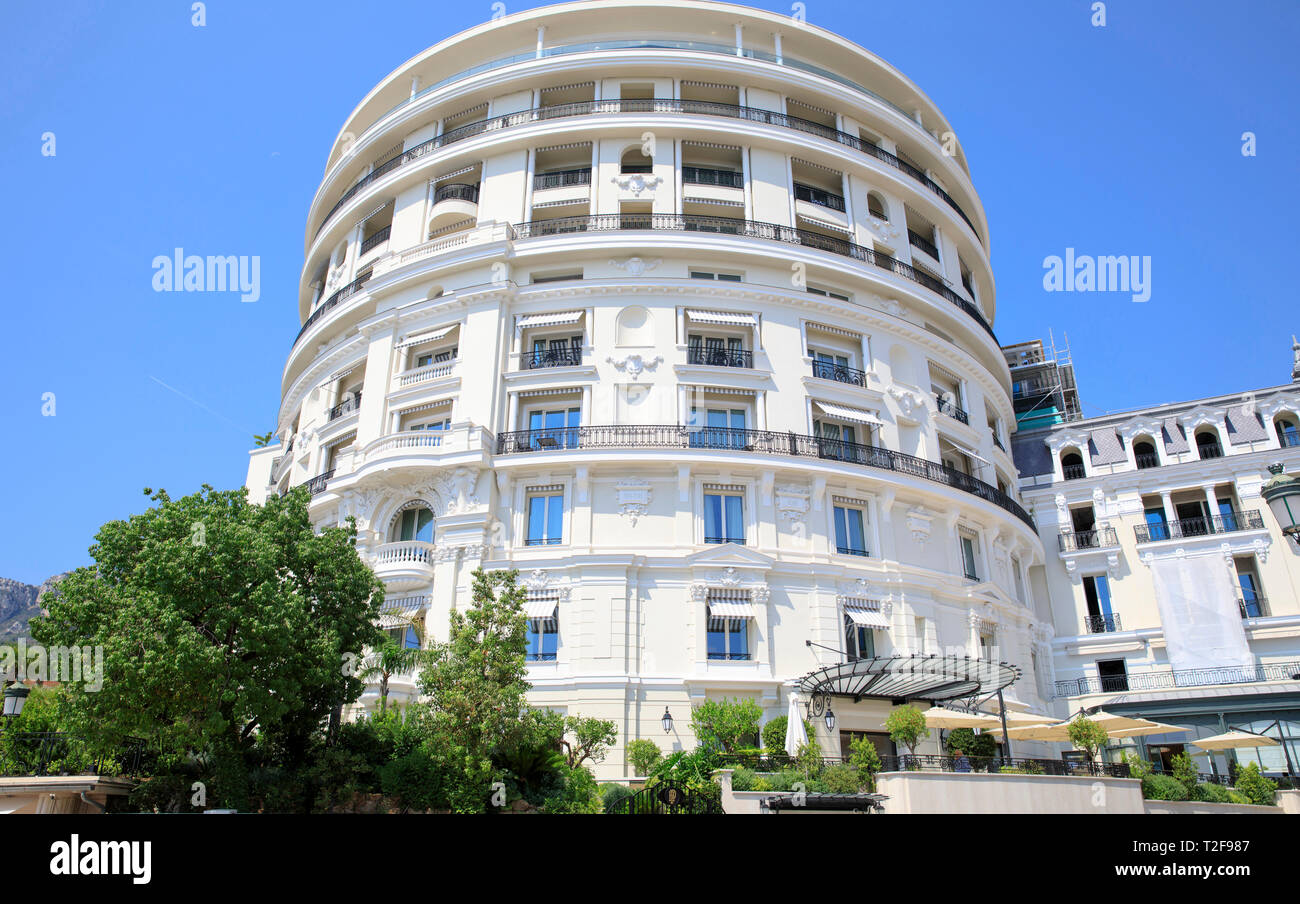 Hôtel de Paris torre rotonda nel Principato di Monaco. Foto Stock