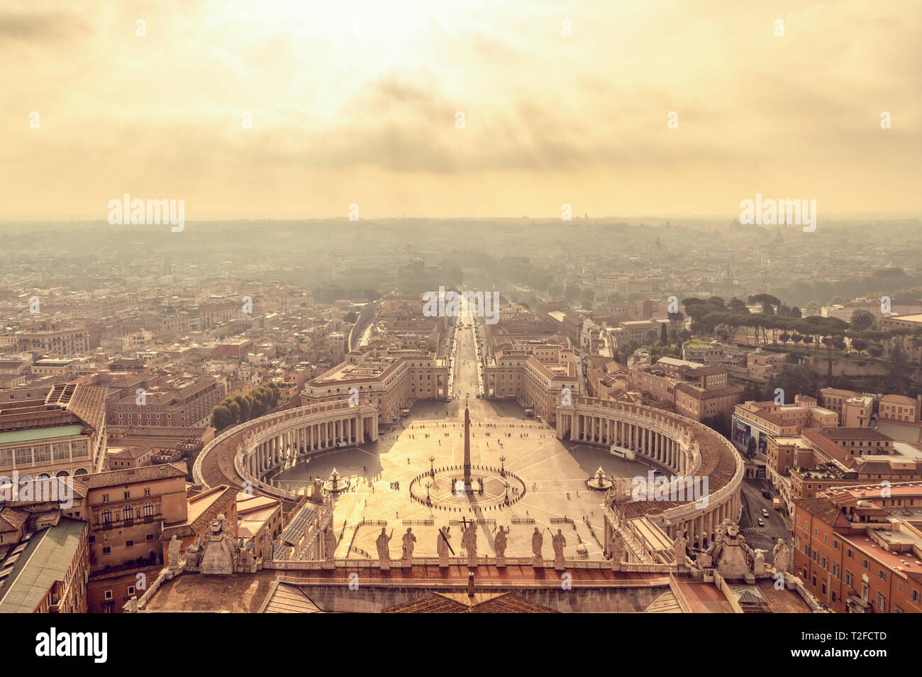 Vista aerea di piazza San Pietro in Vaticano, Roma Italia Foto Stock