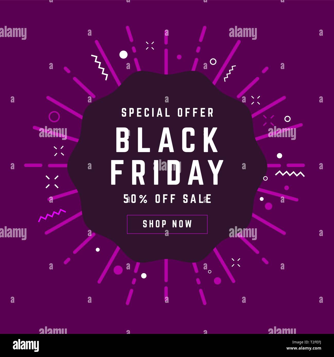 Venerdì nero vendita iscrizione modello di disegno. Illustrazione Vettoriale