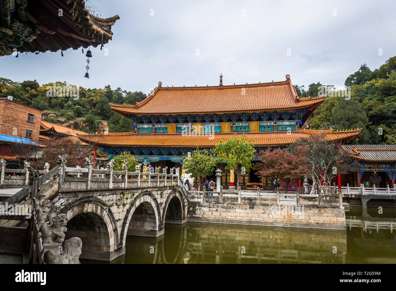 Tempio di Yuantong, il più famoso tempio buddista, prima costruito nel VIII secolo, Kunming, nella provincia dello Yunnan in Cina Foto Stock