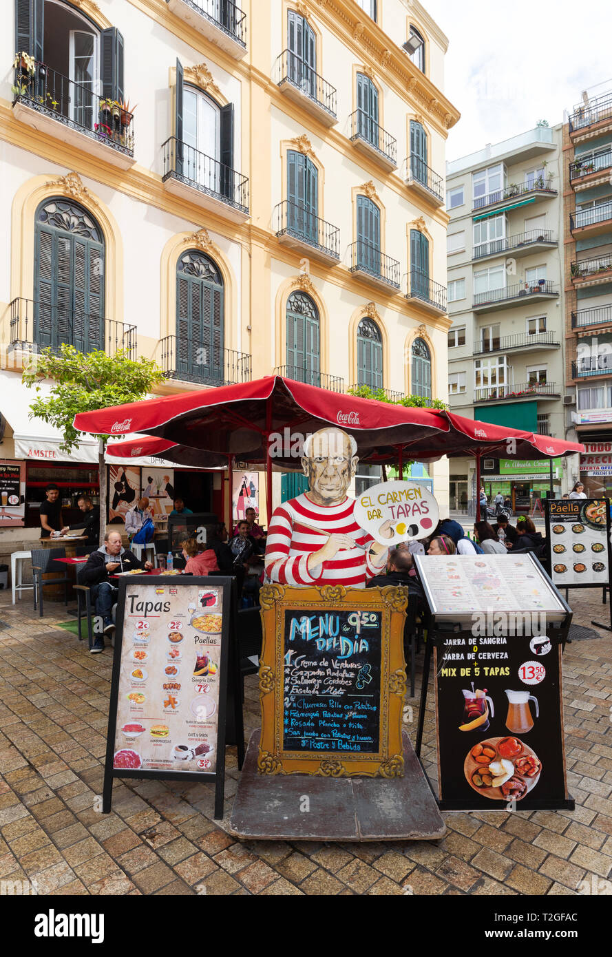 Malaga tapas bar, Malaga città vecchia, Malaga Andalusia Spagna Europa Foto Stock