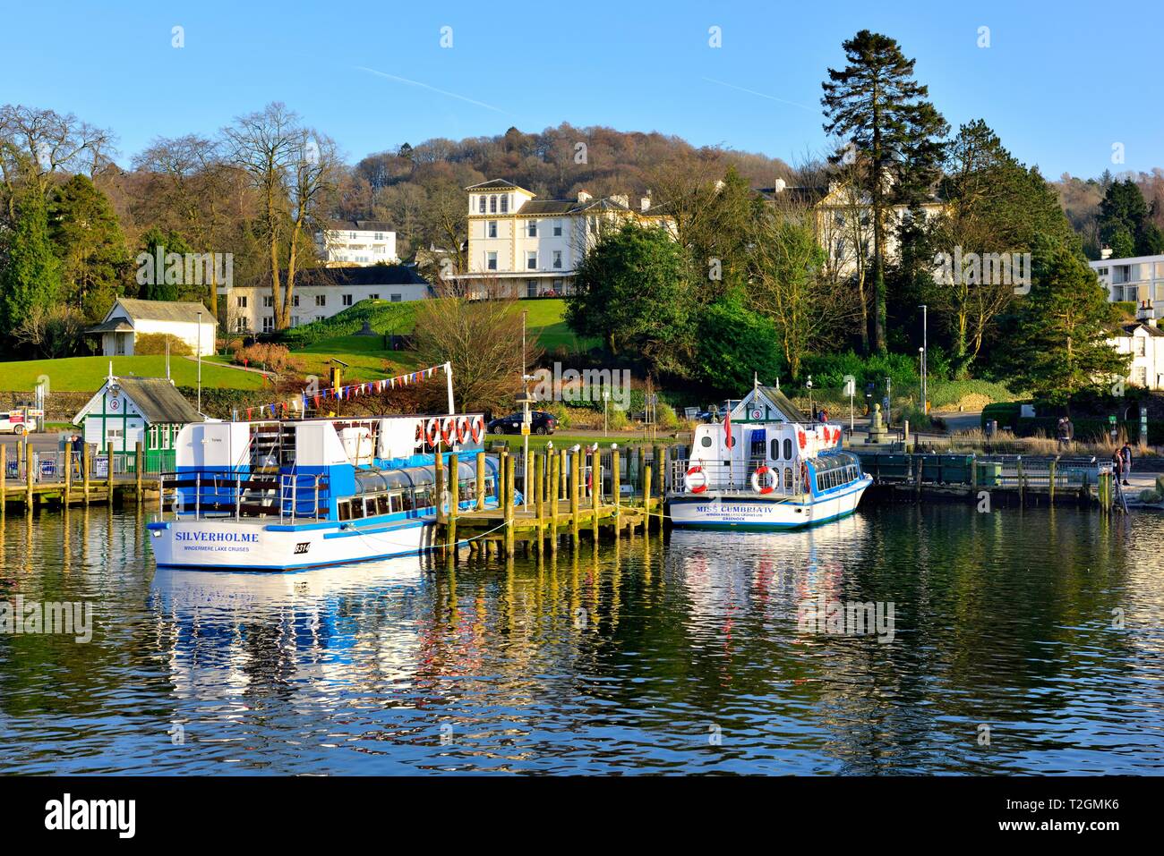 Bowness on Windermere,Lago Windrmere,Lake District,Cumbria,l'Inghilterra,UK Foto Stock