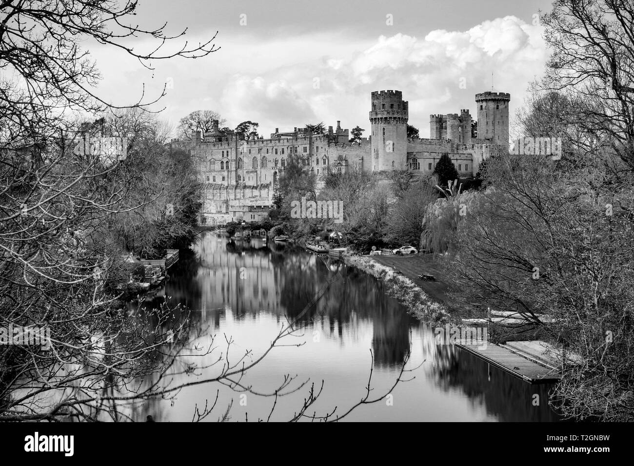 Il Castello di Warwick in Warwick Warwickshire, Regno Unito. Il 2 aprile 2019. Foto Stock