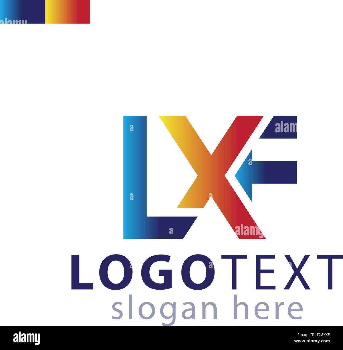 L X F lettera iniziale icona logo template vettoriale Illustrazione Vettoriale