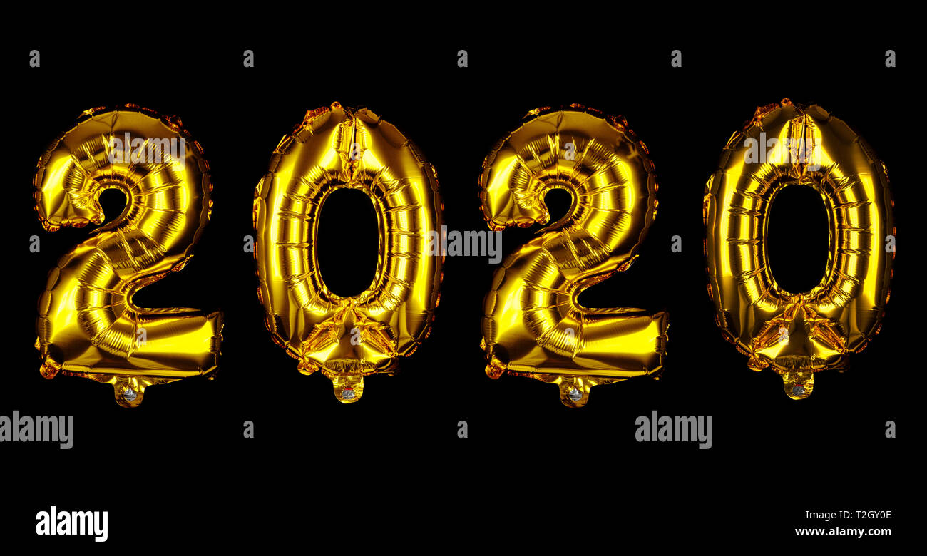 Felice Anno Nuovo 2020 golden palloncini Foto Stock