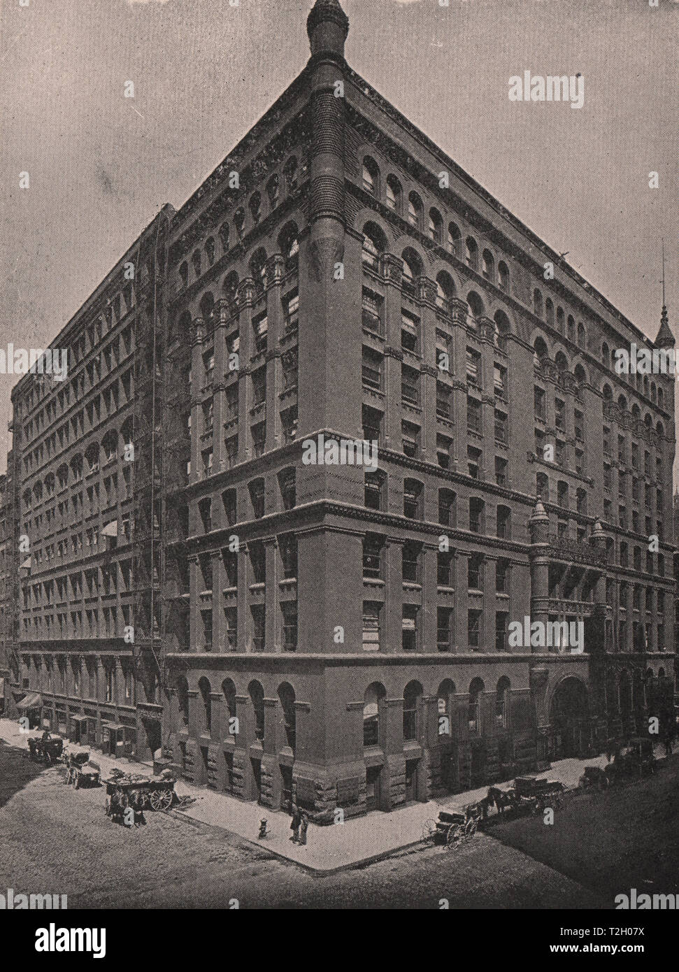 La Continental National Bank Building, affacciate, Quincy Adams, & La Salle strade. Rand-McNally Edificio, Quincy ingresso St Foto Stock