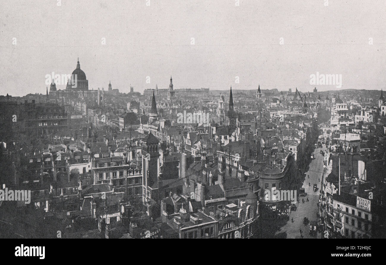 Londra dal monumento, mostrando King William Street Foto Stock