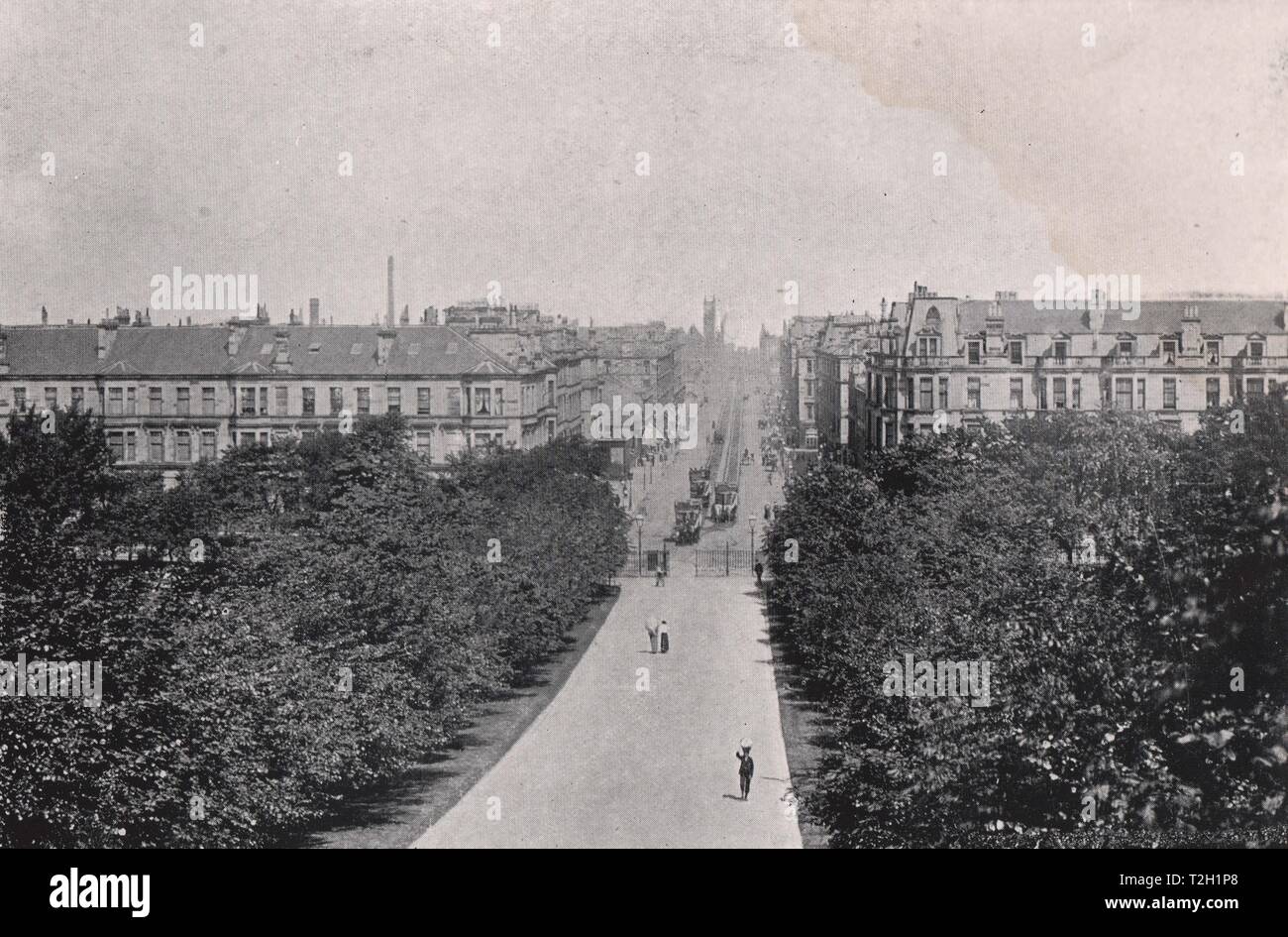 Victoria Road da Queen's Park, Glasgow Foto Stock