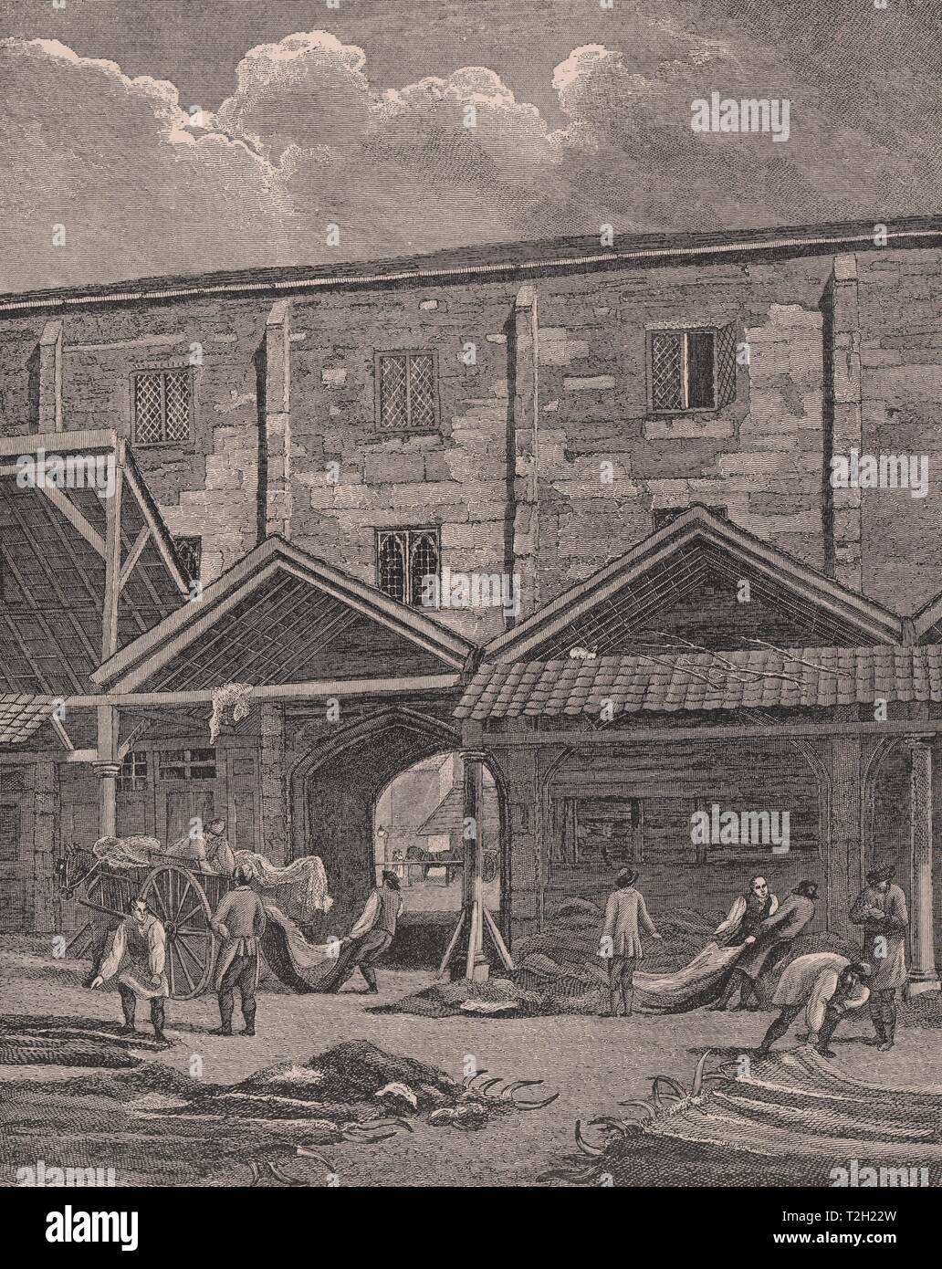 Pelle, mercato Leadenhall, 1825 Foto Stock