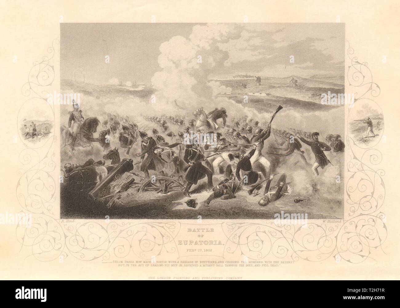 Guerra di Crimea. Battaglia di Eupatoria (Eupatoria) 17 febbraio 1855 1860 stampare Foto Stock