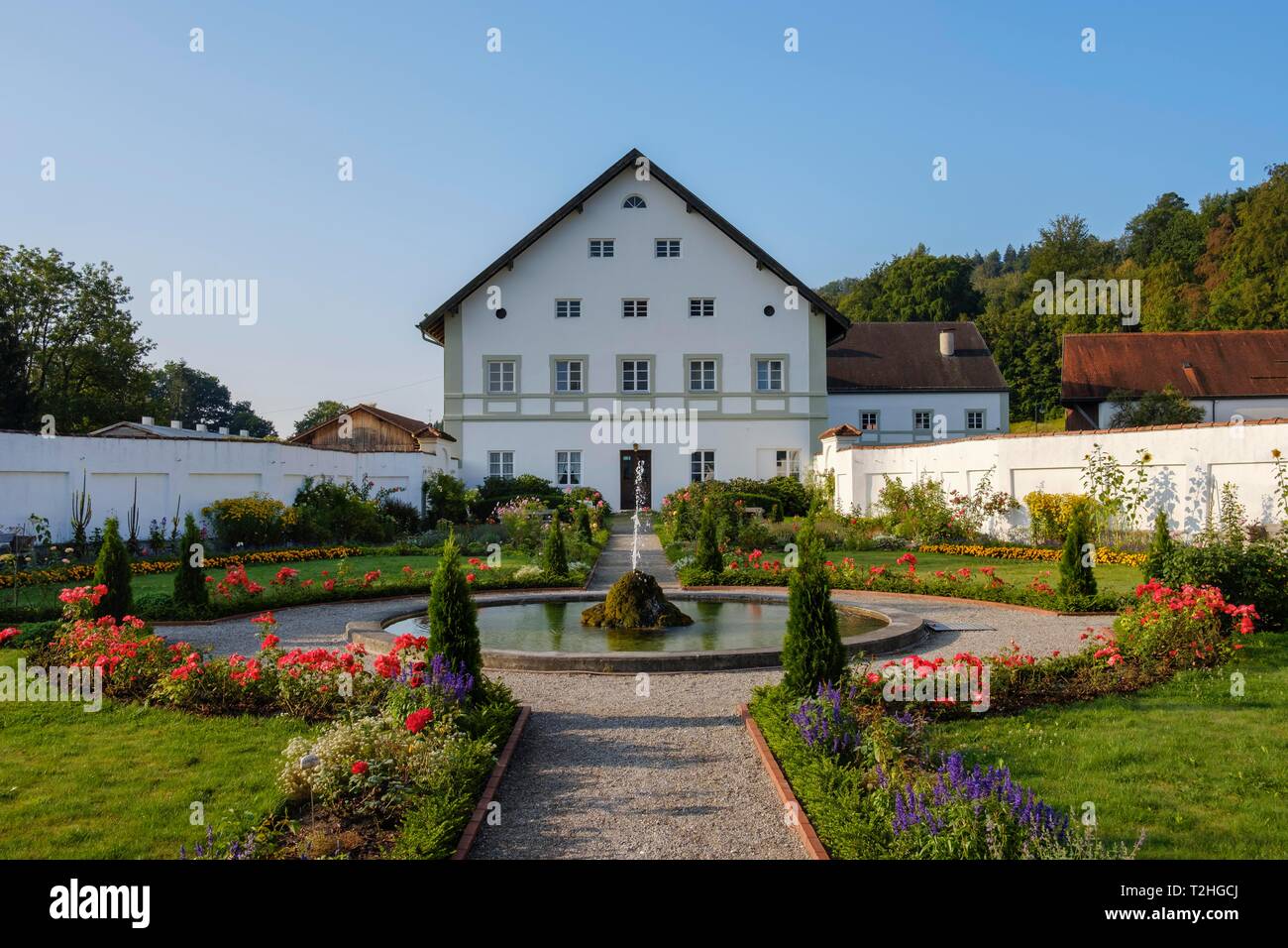 Il prelato giardino, Schaftlarn Monastero, Alta Baviera, Baviera, Germania Foto Stock