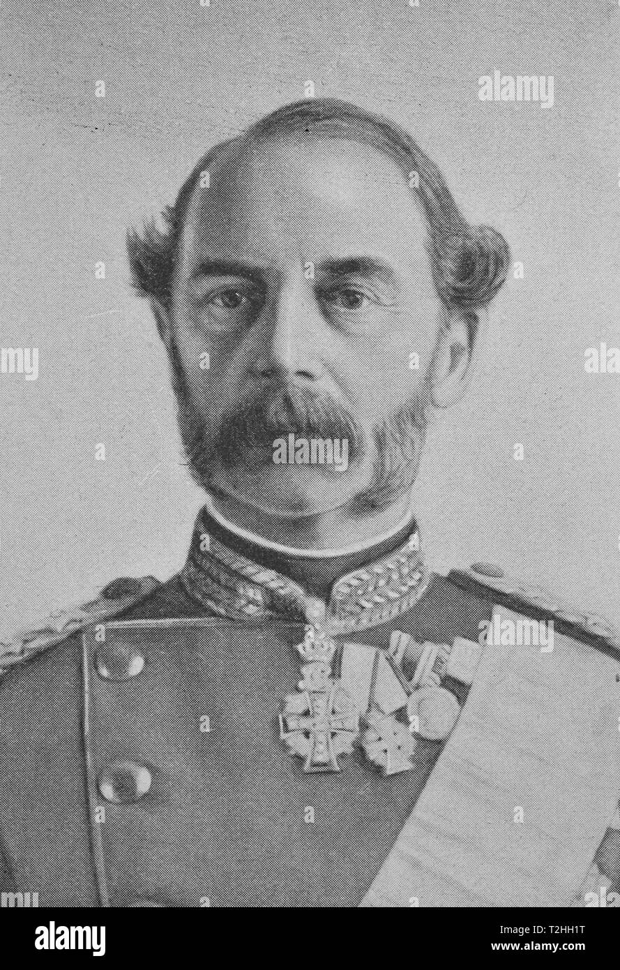 Christian IX, 1818-1906, fu re di Danimarca dal 1863 al 1906, 1865, xilografia, Danimarca Foto Stock