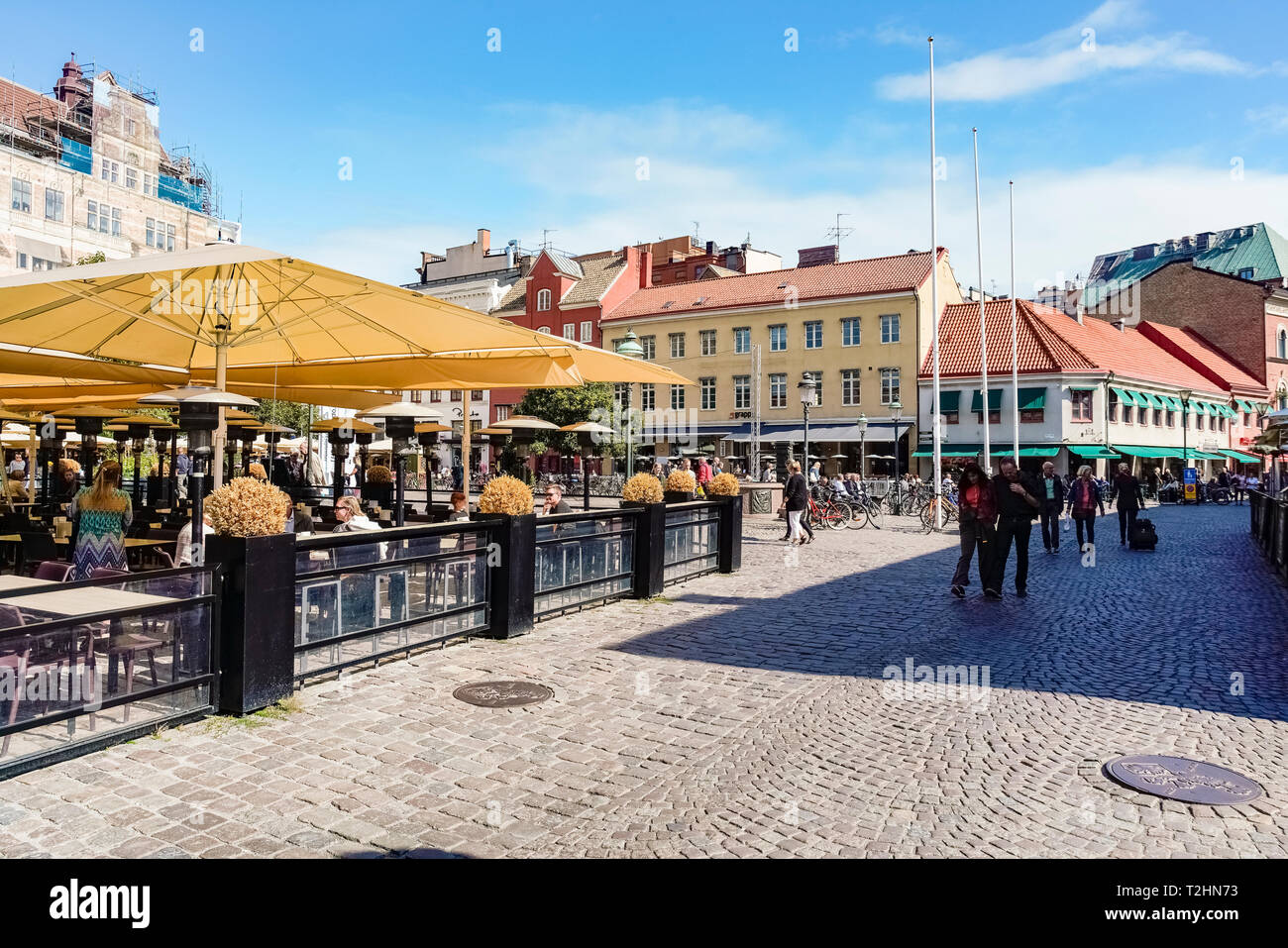 Lilla Torg o la piccola piazza della città vecchia, Malmo, Skane county, Svezia, Europa Foto Stock