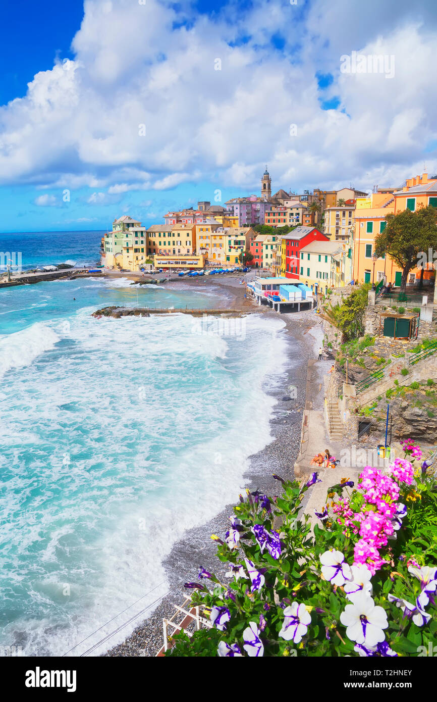 Il pittoresco villaggio di Bogliasco, Bogliasco, Liguria, Italia, Europa Foto Stock