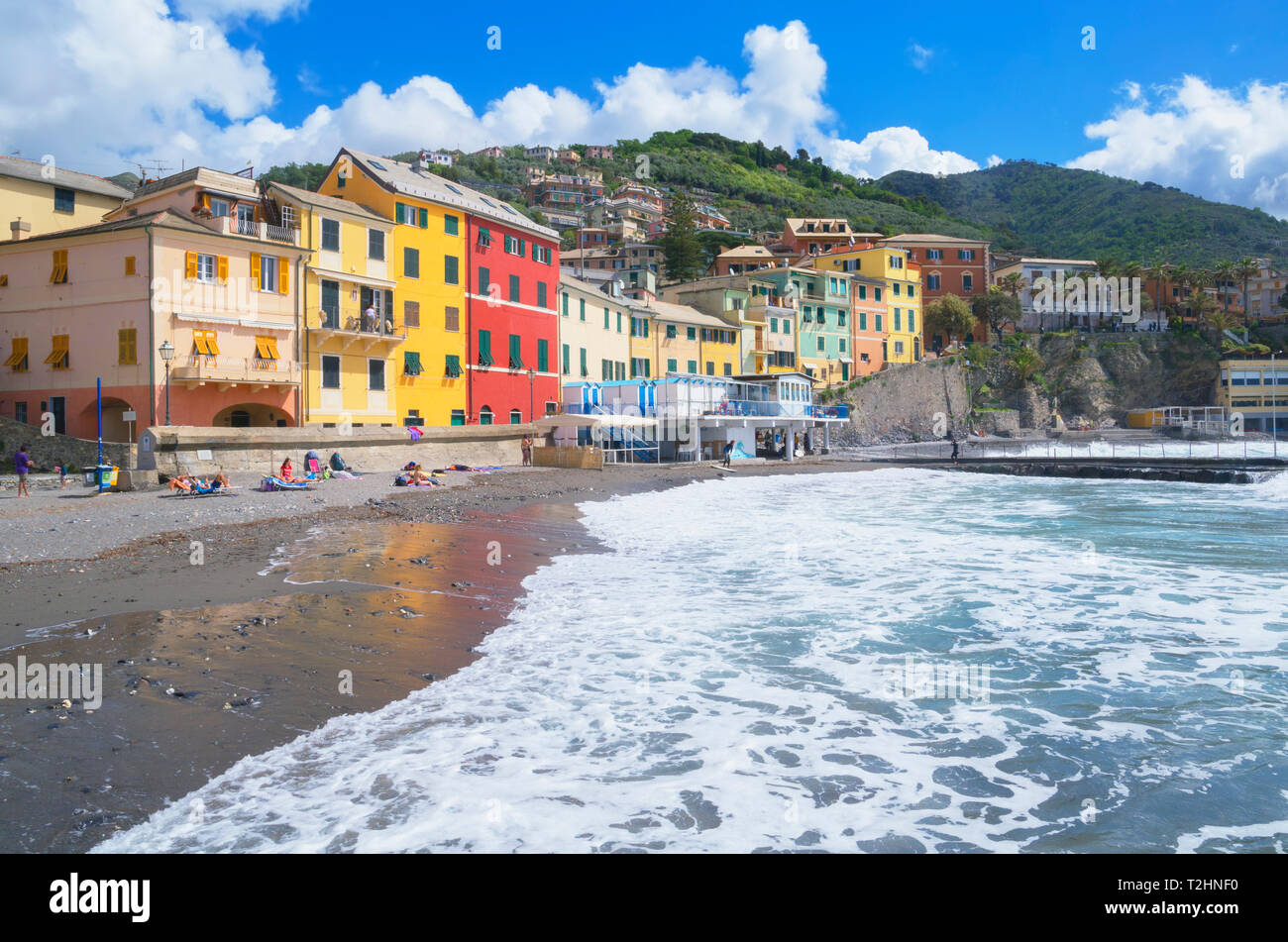 Il pittoresco villaggio di Bogliasco, Bogliasco, Liguria, Italia, Europa Foto Stock