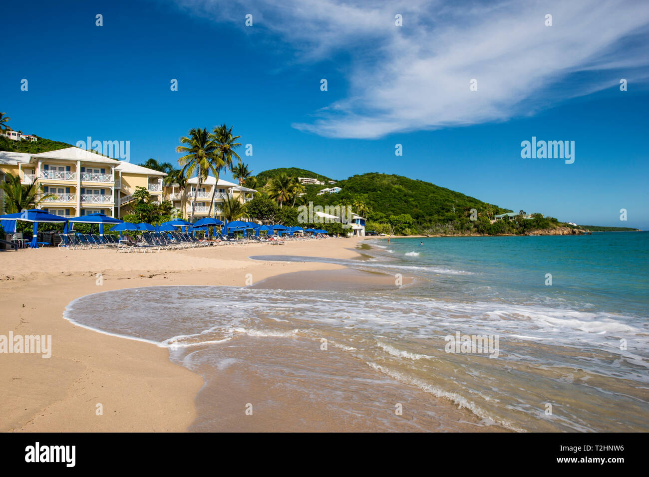 Marriott francese della barriera corallina e Morning Star Beach Resort, Morningstar Beach, San Tommaso, Isole Vergini USA, Caraibi Foto Stock