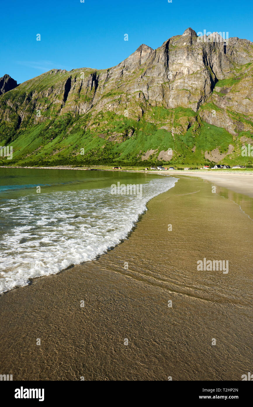 Ersfjord Beach - Ersfjordstranda su Ersfjord su Senja isola di Troms in Norvegia. Foto Stock