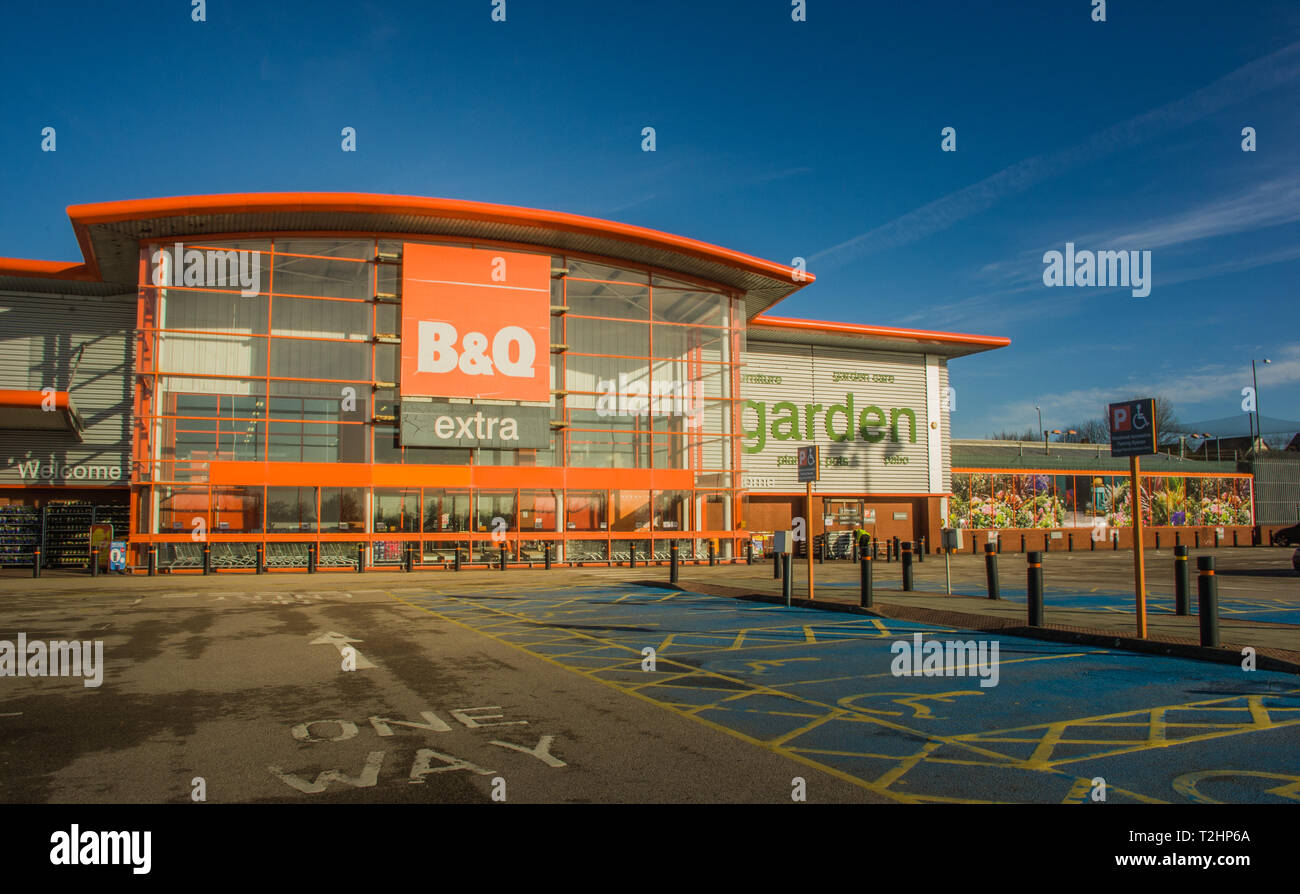 B&Q Extra di Blackpool, Lancashire, Regno Unito, 25 marzo 2019 Foto Stock