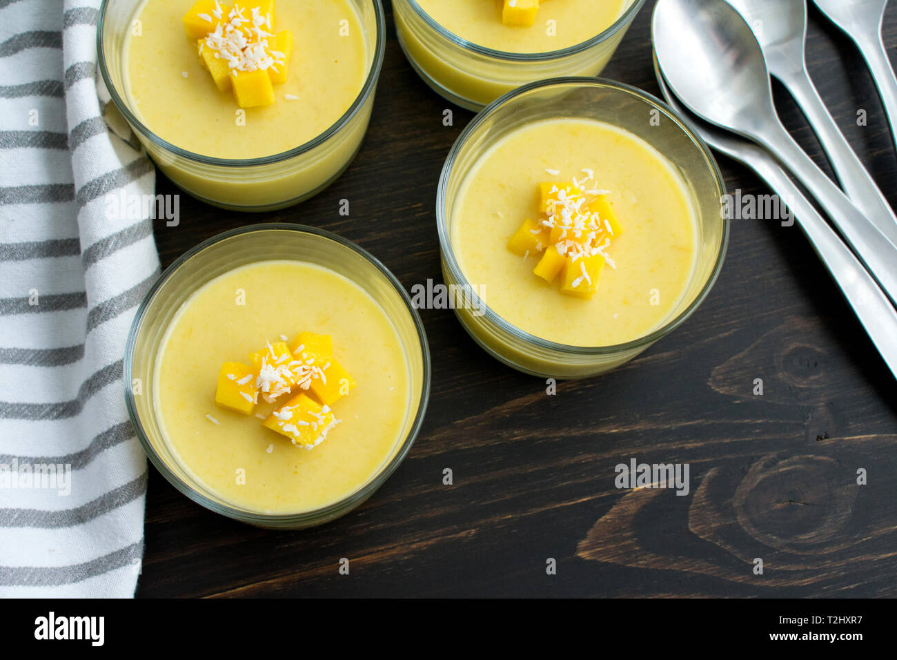 Mango budino di cocco Foto Stock