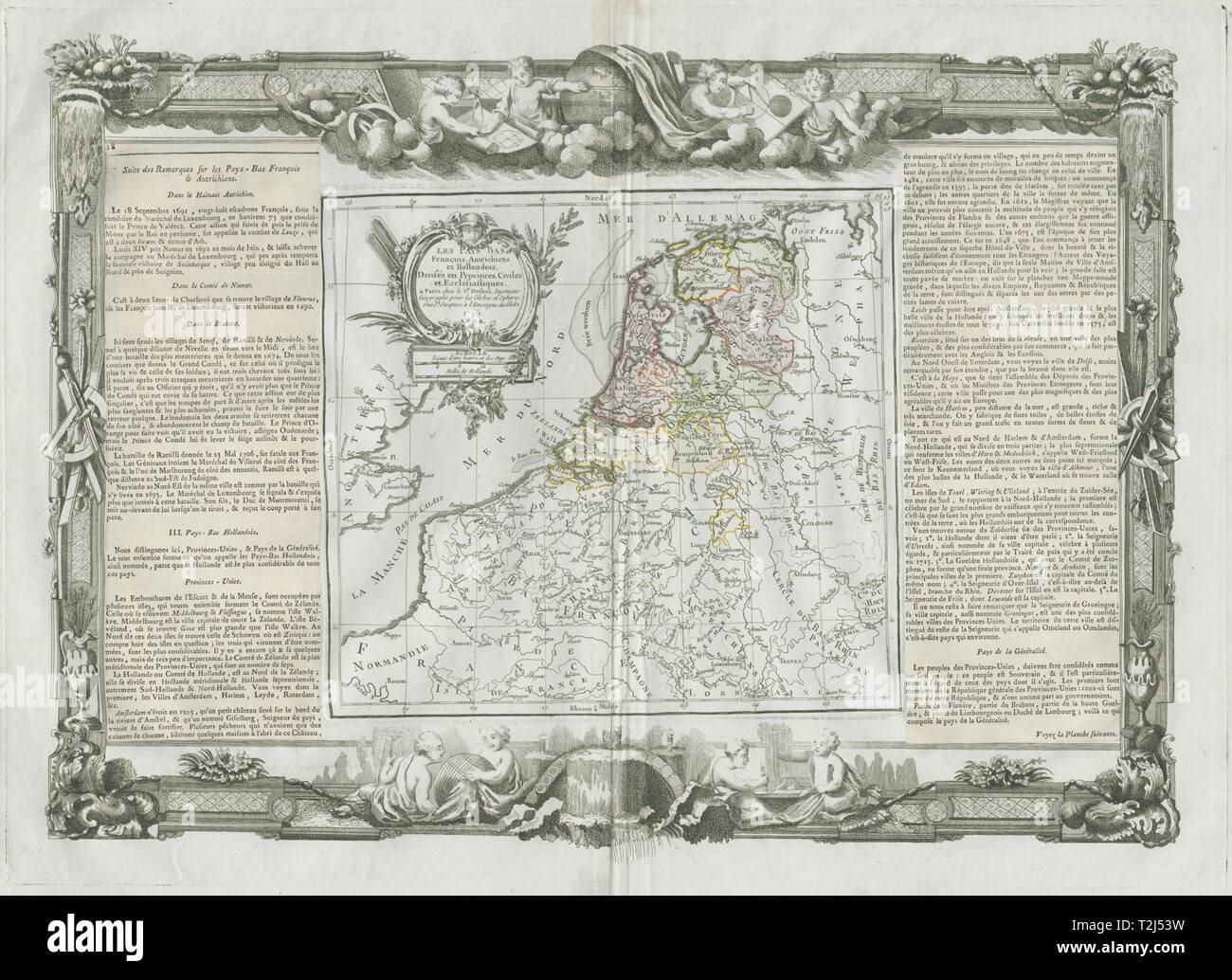 'Les Pays Bas… Hollandois'. Paesi Bassi e Belgio. DESNOS/DE LA TOUR 1771 mappa Foto Stock