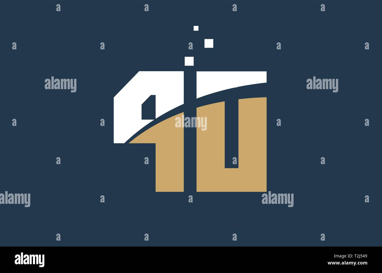 Bianco giallo il colore blu numero 40 logo design adatto per una società o business Illustrazione Vettoriale