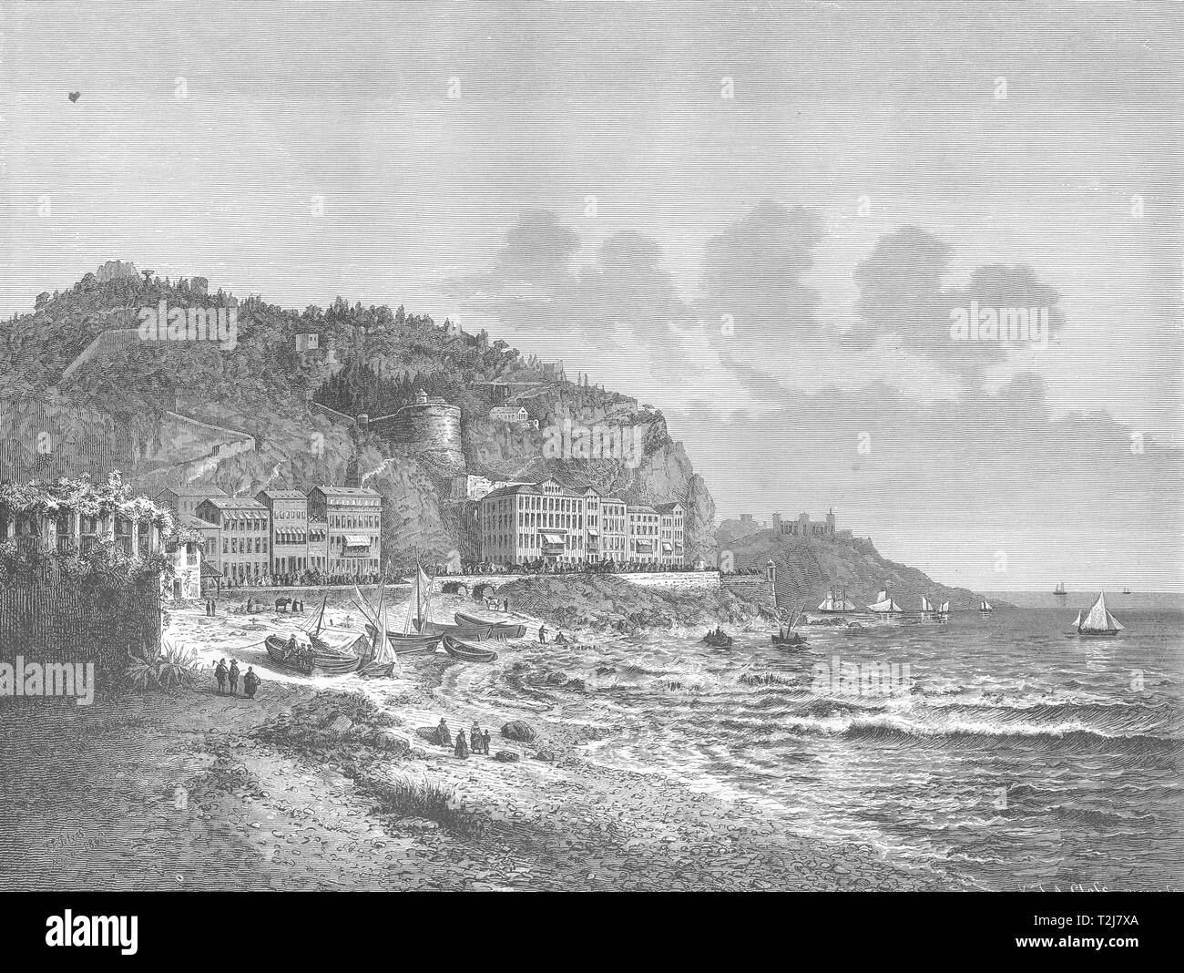 ALPES-MARITIMES. Nice 1877 antica vintage delle immagini di stampa Foto Stock